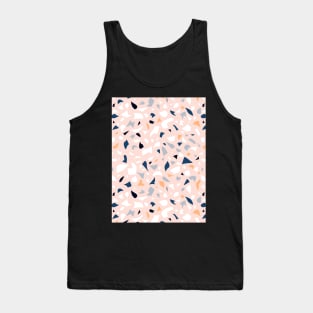 Terrazzo Pattern In Pastel Colors Peach Navy And White Tank Top